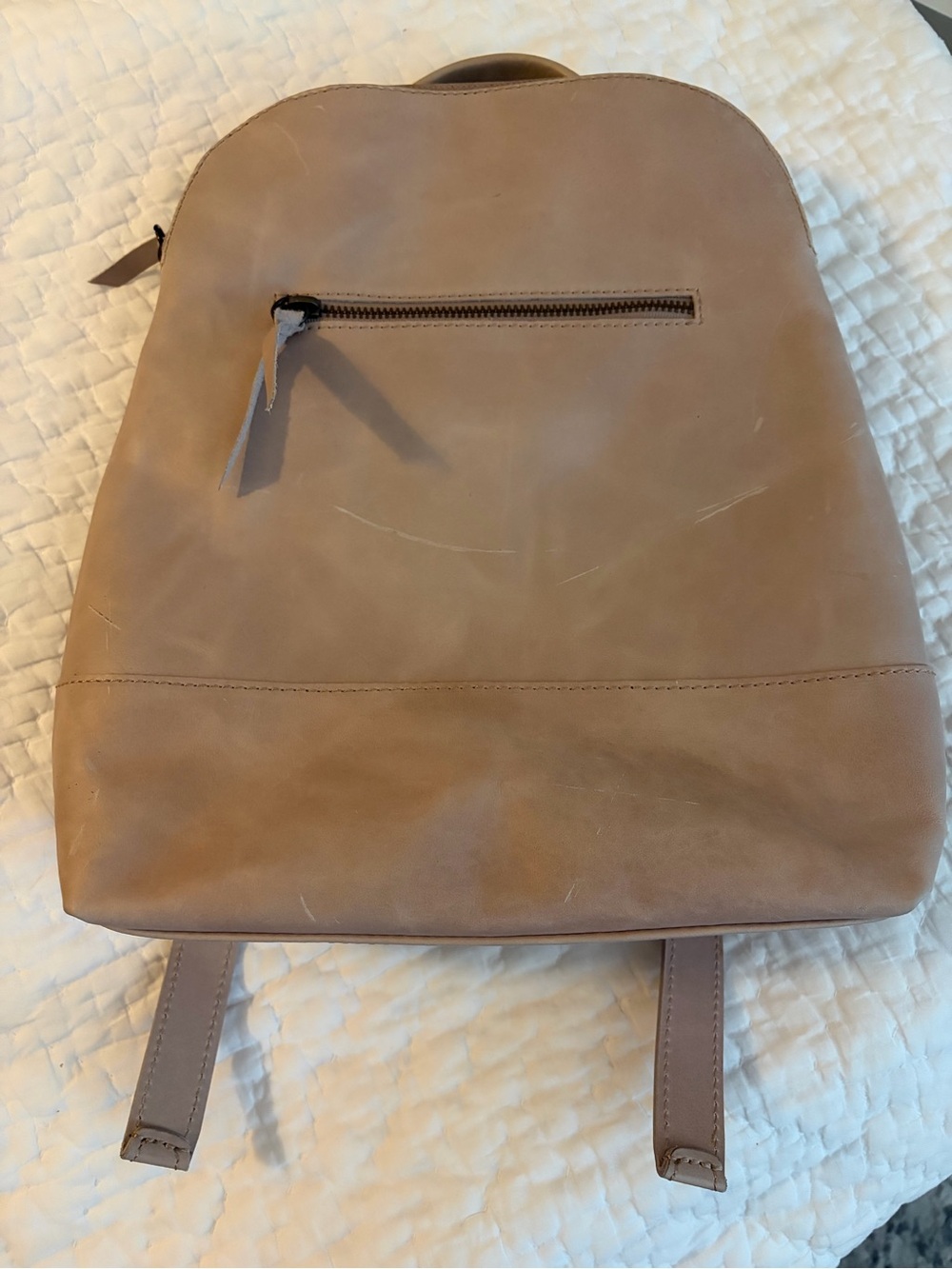 Able Tan Leather Backpack